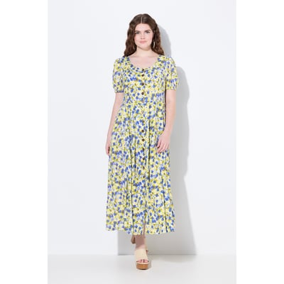 Robe maxi en lin mélangé. Poches. Décolleté ULLA POPKEN