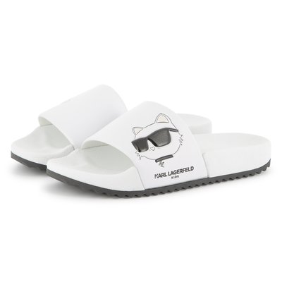 Claquettes avec imprimé relief KARL LAGERFELD KIDS