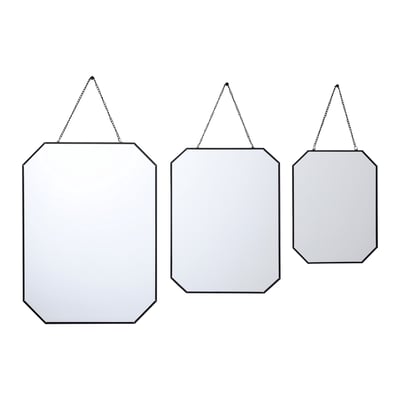 Lot de 3 miroirs avec chaînette en métal EMDE