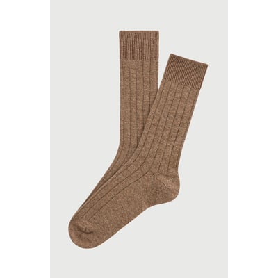 Chaussettes en laine et cachemire couleur unie Sable ARTHUR