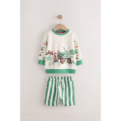 Sweat manches longues short rayé NEXT