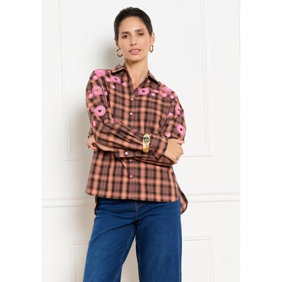 Chemise à carreaux brodée LOLALIZA