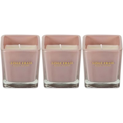 Bougie parfumée carrée Nude 7 cm (Lot de 3) Rose poudré CMP