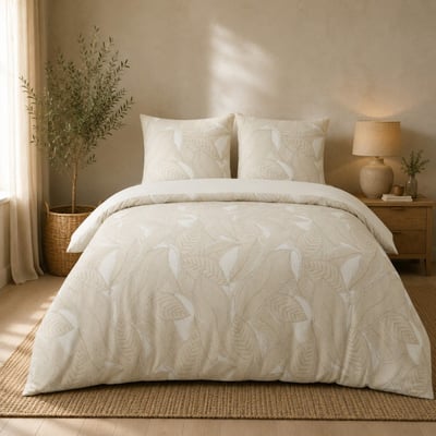 Housse de couette 240x220 WILLY + 2 taies Percale de coton DECORATIE