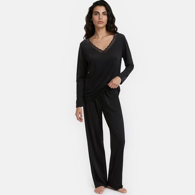 Pyjama mit langen Ärmeln aus Viskose-Jersey ANNE WEYBURN