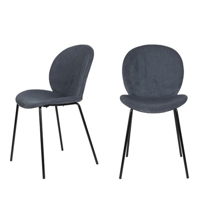 Lot de 2 chaises en velours côtelé et métal - Bonnet ZUIVER