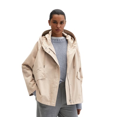 Veste cape avec capuche relaxed garment-dyed en sergé de coton organique MARC O'POLO
