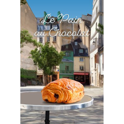 Tableau Mural Illustration Pain Au Chocolat CUISINE CEANOTHE