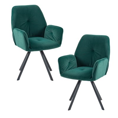 Lot de 2 chaises de salle à manger rotatif fauteuil industriel, CALF MEUBLES COSY