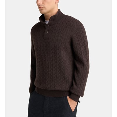 Pull camionneur droit cachcablesmok torsades cachemire GALERIES LAFAYETTE