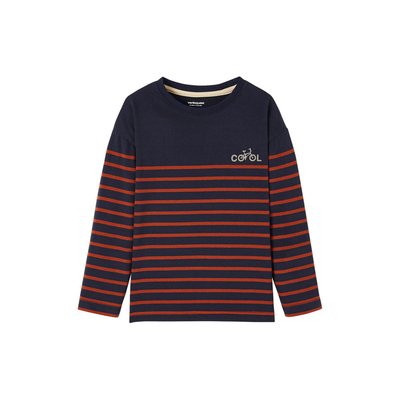 Tee-shirt marinière détail flocage velours VERTBAUDET