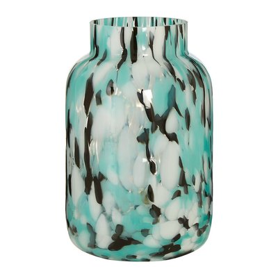 23cm Turquoise Speckled Glass Vase SO'HOME