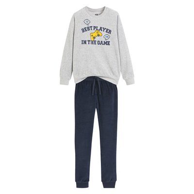 Velour Pyjamas with Games Controller Print in Cotton Mix LA REDOUTE COLLECTIONS