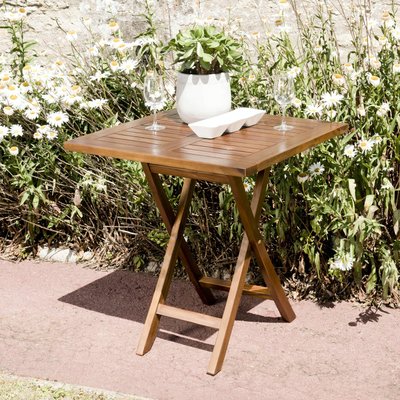 Table de jardin pliante en teck huilé 70 cm MACAO PIER IMPORT