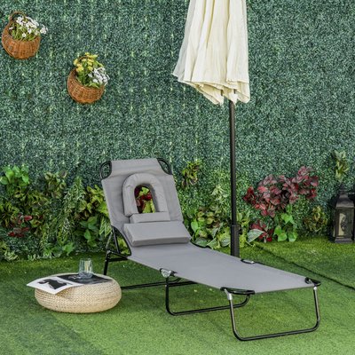 Bain de soleil de lecture inclinable pliable OUTSUNNY