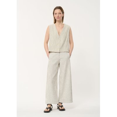 Pantalon gris à rayures gaufrées taille haute HUMILITY