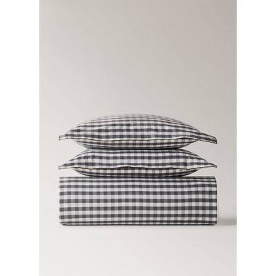 Housse de couette percale de coton carreaux vichy lit 135/140 cm MANGO HOME