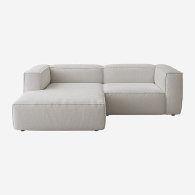 Canapé d'angle gauche en tissu bouclette KUTI HABITAT