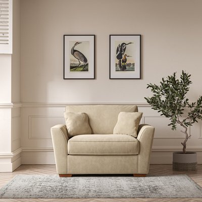 Florence Soft Brushed Snuggle Chair with Dark Wood Legs ÉDITÉ