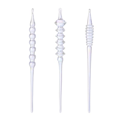 Set de 3 suspensions de noël irisées en verre H20 NOËL SIA DECO