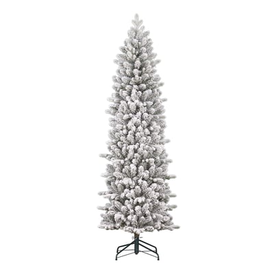 Sapin de Noël artificiel étroit et enneigé H260 cm HARMA BLACK BOX TREES