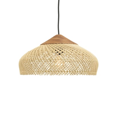 Suspension en rotin et teck 40cm FOLELLI PIER IMPORT