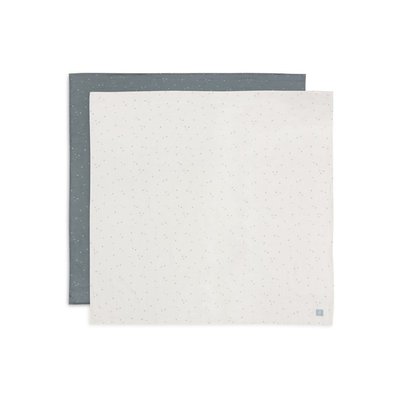 Lot de 2 langes gaze de coton 115 x 115 cm Twinkling Sea Green JOLLEIN