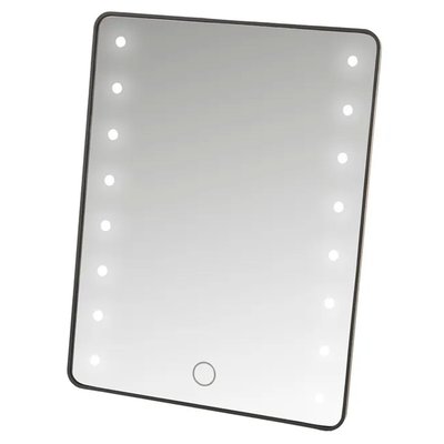Miroir de maquillage à poser lumières led noir 17x2.5x22cm WADIGA
