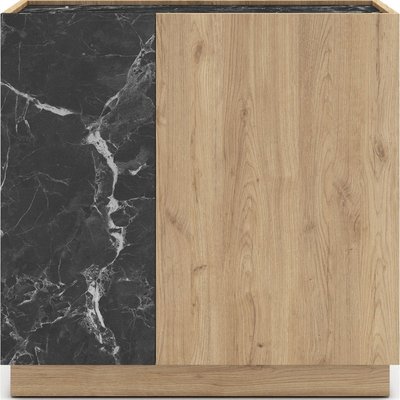 Buffet 2 portes effet bois et marbre - DILAN HOMIFAB