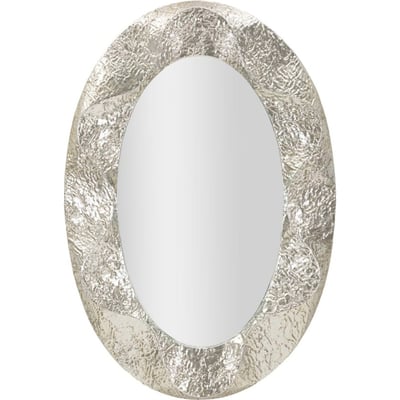 Miroir ovale au cadre martelé en fer GLAM RECOLLECTION