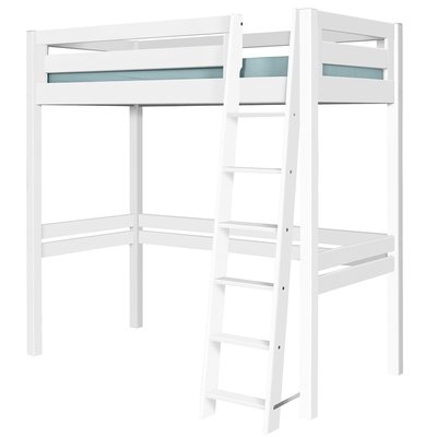 Pack lit mezzanine 1 place avec matelas Bois massif  ORSAI AKITEN RETAIL