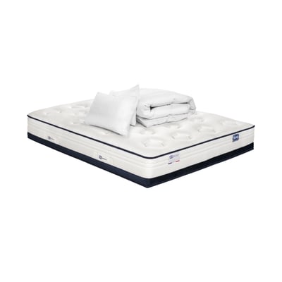 Matelas 160x200 Hybride, ferme H27 + couette + 2 oreillers - INEDIT SIMMONS