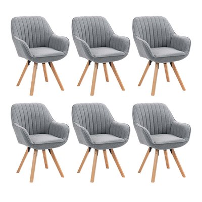 Lot de 6 fauteuil de salle à manger rotatif scandinave, CARSON MEUBLES COSY