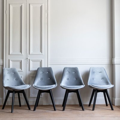 Chaises en velours, lot de 4, NORA HAPPY GARDEN