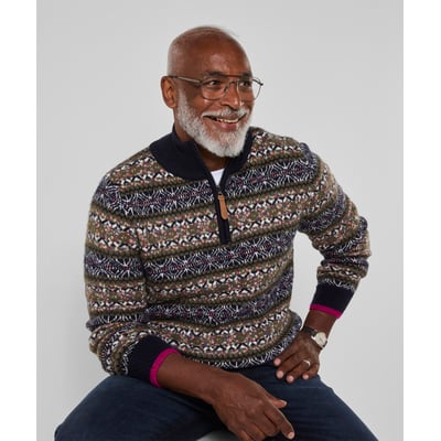 Fantastique Sweat Col Cheminée Jacquard Fair Isle JOE BROWNS