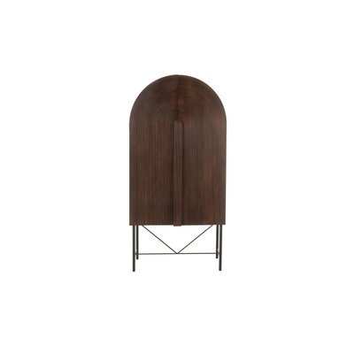 Buffet haut en manguier brun 2 portes et pieds en métal H185 - SALTA HELLIN, DEPUIS 1862