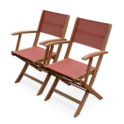 Chaise de jardin pliante bois d'eucalyptus (lot de 2) ALMERIA SWEEEK
