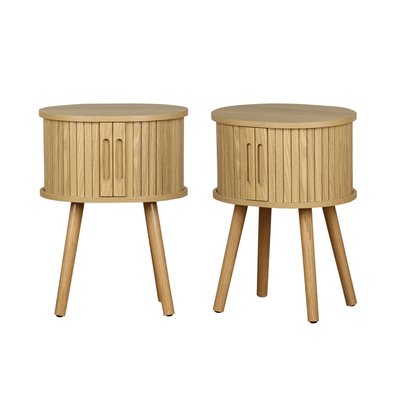 Table de chevet scandinave décor bois 2 portes coulissantes (lot de 2) LEGACY SWEEEK