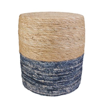 Pouf tressé en jonc Blue Lagoon THE HOME DECO FACTORY