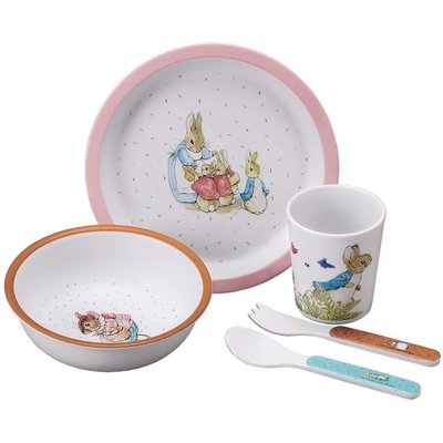 Coffret repas 5 pièces Pierre Lapin - Rose PETIT JOUR