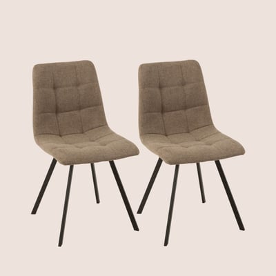 Chaises en tissu et en métal noir (lot de 2) - OLIVIA HELLIN, DEPUIS 1862