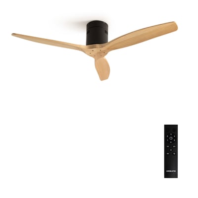 Ventilateur de plafond 40W sans lumière avec télécommande WIND CALM NATURAL WOOD CREATE