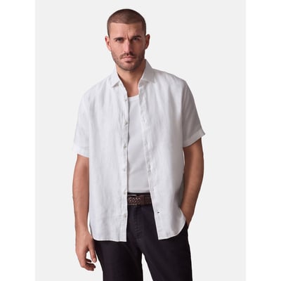 Chemise lin texturé à manches courtes Signature NEXT