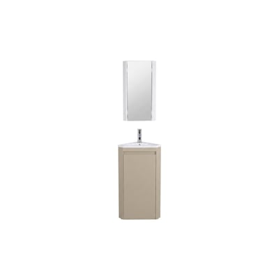 Ensemble lave-mains d'angle sur pieds avec robinet et armoire SORRENTO MOB IN