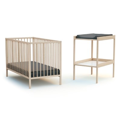 Chambre bébé lit et table à langer en bois AT4