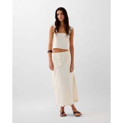 Jupe midi en lin unie SCALPERS