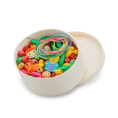 Boîte de perles en bois - 100 gr. NEW CLASSIC TOYS