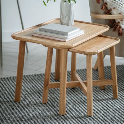Kargil Oak Scandi Nest Side Tables (Set of 2) SO'HOME