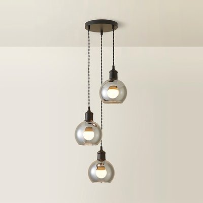 Brady 3-Light Smoked Glass Cluster Pendant Light SO'HOME