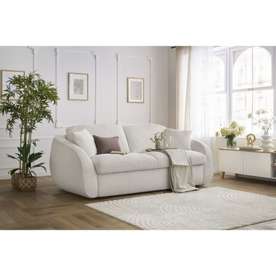 Canapé lit 3 places en tissu bouclette couchage 140x194 cm, CEZANNE BOBOCHIC